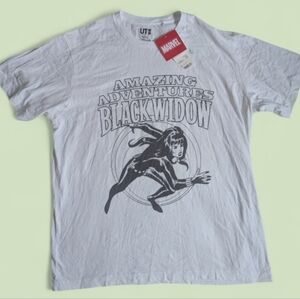 *New With Tags* Uniqlo x Marvel Black Widow Retro Comic Tee White Size L